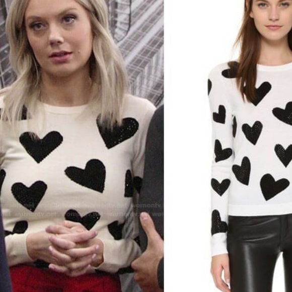 Alice + Olivia | Carey Sequin-Heart Wool Pullover Sweater - Picture 12 of 12